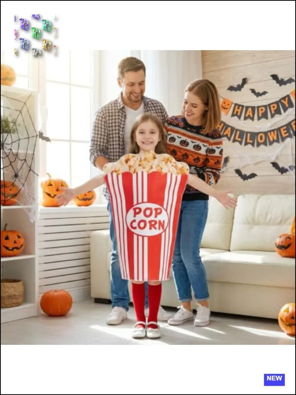 Popcorn Costume for Adults Kids Halloween Party Movie Night Funny